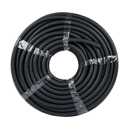 Труба гофрированная d20мм с протяжкой безгалоген. трудногорючая (FRHF) черн. (уп.100м) Plast EKF FRHF-20