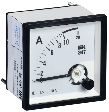 Амперметр Э47 72х72мм 10А кл. точн. 1.5 IEK IPA10-6-0010-E