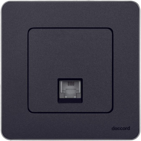 Розетка телефонная Inspiria RJ11 механизм антрацит IEK 673823