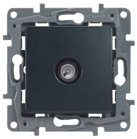 Розетка телевизионная оконечная TV СП Etika 5дБ 5-862МГц механизм антрацит IEK 672665