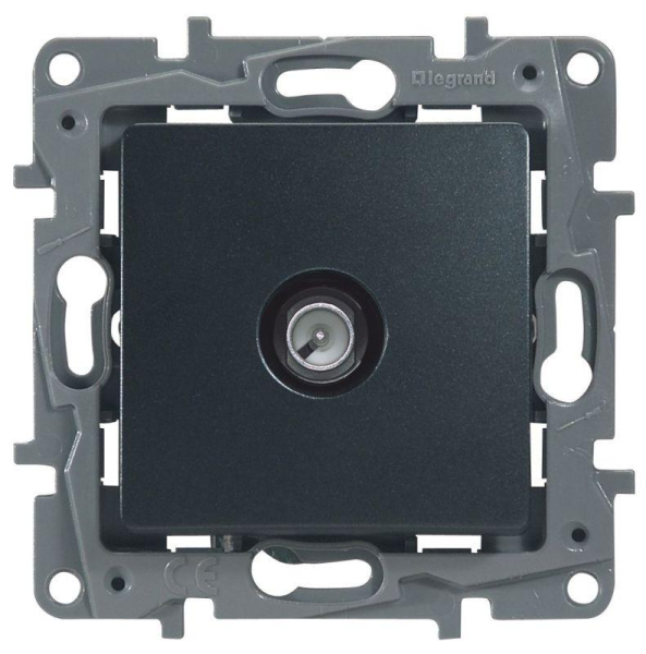 Розетка телевизионная оконечная TV СП Etika 5дБ 5-862МГц механизм антрацит IEK 672665