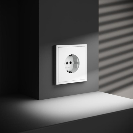 Розетка 1-м СП S70 16А с заземл. механизм бел. матов. Voltum VLS040102