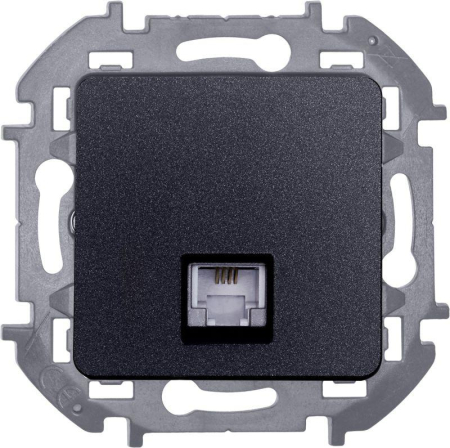 Розетка телефонная Inspiria RJ11 механизм антрацит IEK 673823