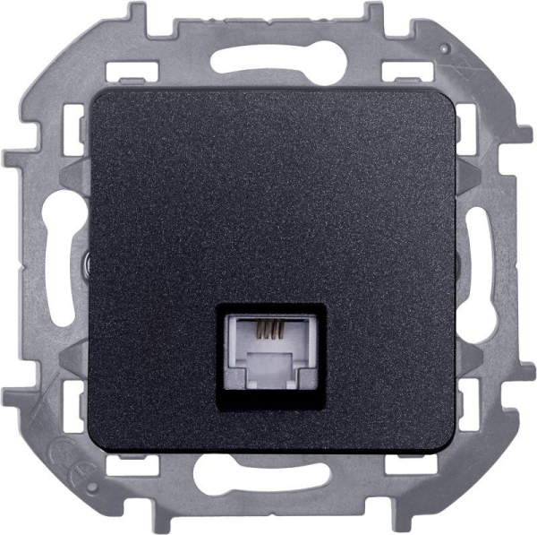 Розетка телефонная Inspiria RJ11 механизм антрацит IEK 673823