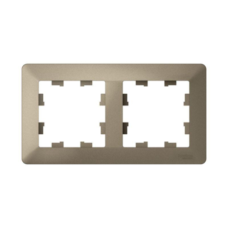 Рамка 2-м AtlasDesign Air шампань/дым. черн. SE ATN220502