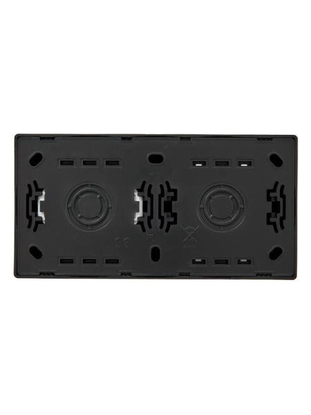 Блок ОП LETO (1-кл. выключатель + 1-м розетка с заземл.) горизонт. черн. бархат LEZARD 752-4200-170BAP