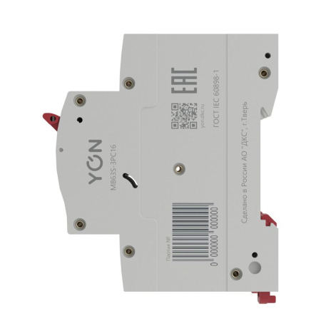 Выключатель автоматический модульный 3п C 16А 6кА MB63 YON MB63N-3PC16