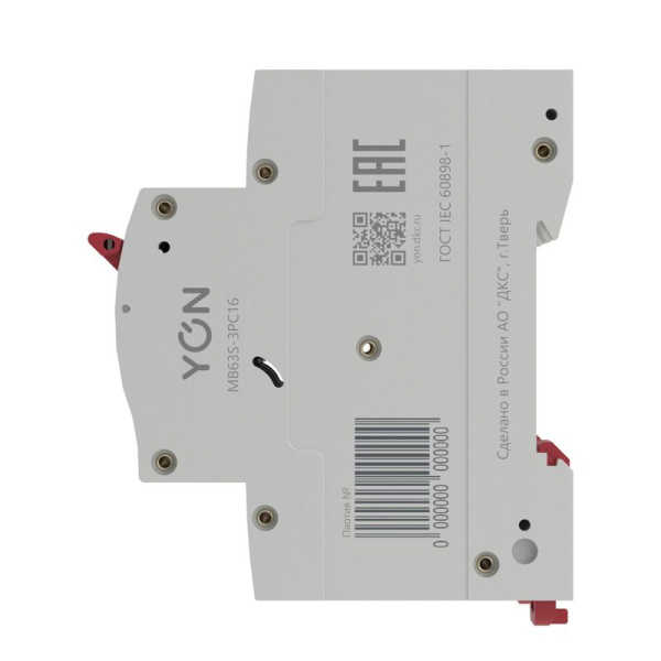 Выключатель автоматический модульный 3п C 16А 6кА MB63 YON MB63N-3PC16