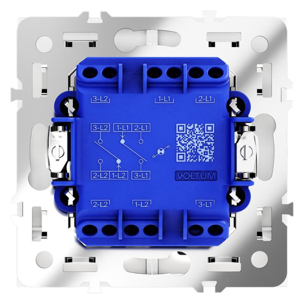 Переключатель проходной 2-кл. СП S70 10А с подсветкой механизм бел. матов. Voltum VLS020402