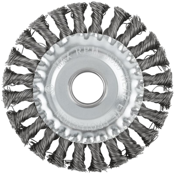 Корщетка дисковая прямая d посадочный 22.2мм стальная витая проволока 125мм КУРС 39030
