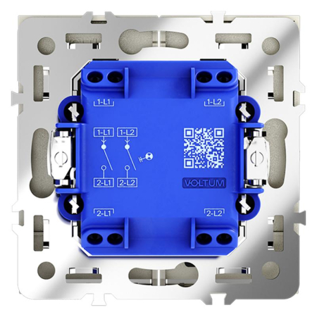Выключатель 2-кл. СП S70 10А с подсветкой механизм сталь Voltum VLS020205