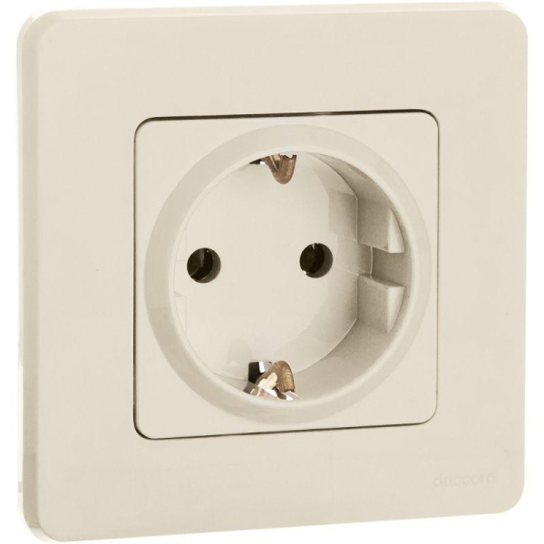 Розетка 1-м СП Inspiria 16А IP20 250В 2P+E немецк. стандарт механизм сл. кость IEK 673721