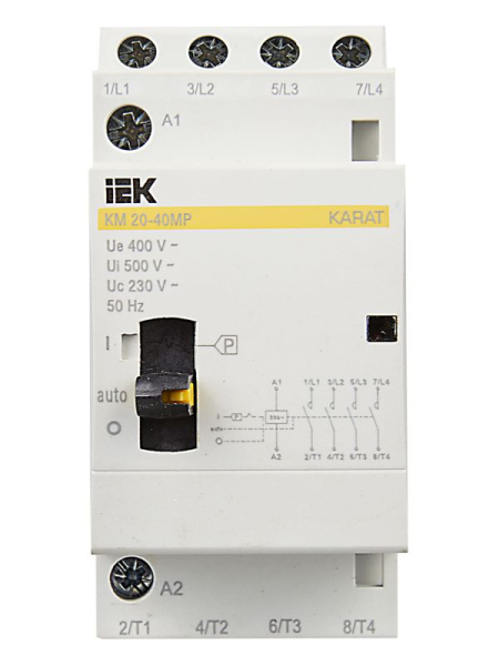 Контактор модульный КМ20-40МР AC с ручным управ. KARAT IEK MKK12-20-40