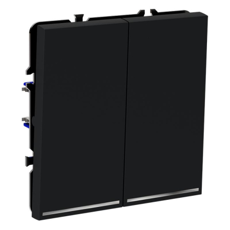 Выключатель 2-кл. СП S70 10А с подсветкой механизм графит Voltum VLS020207