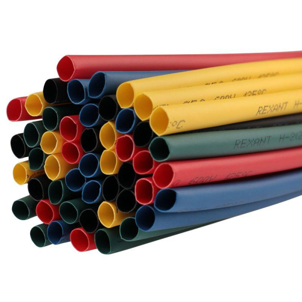 Набор трубок термоусадочных ТУТ нг 5.0/2.5 5 цветов 1м (уп.50шт) Rexant 29-0155