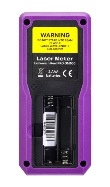 Рулетка лазерная Reel PRO GM100 фиолет. Ermenrich 85313