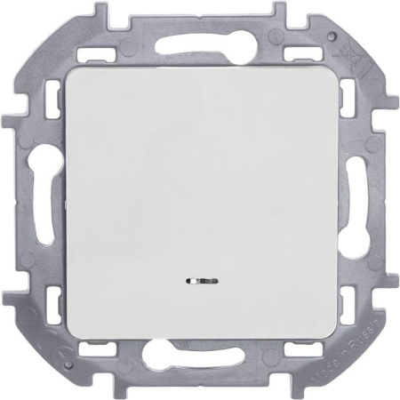 Переключатель 1-кл. Inspiria 10А IP20 250В 10AX с подсветкой/индикацией механизм бел. IEK 673660