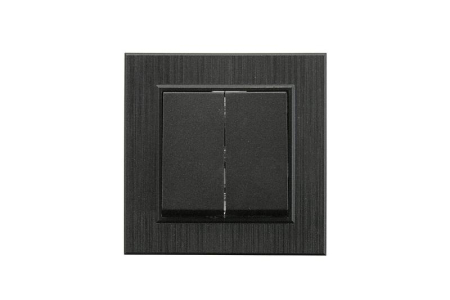 Выключатель 2-клав. Karea LINE STAR чер. Makel 86054003