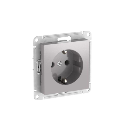 Розетка AtlasDesign 16А с заземл. быстрозажим. клем. механизм алюм. SE ATN000343S