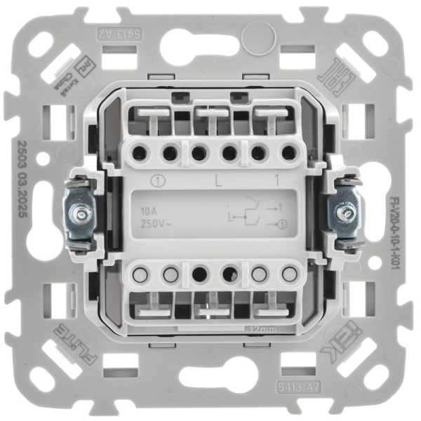 Выключатель 2-кл. СП FLITE ВС12-1-0-ФлБ 10А механизм бел. IEK FI-V20-0-10-1-K01