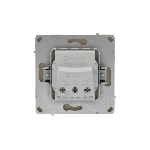 Розетка силовая KANT 2P+E защ. шторки ванильн. марципан DKC 7015003
