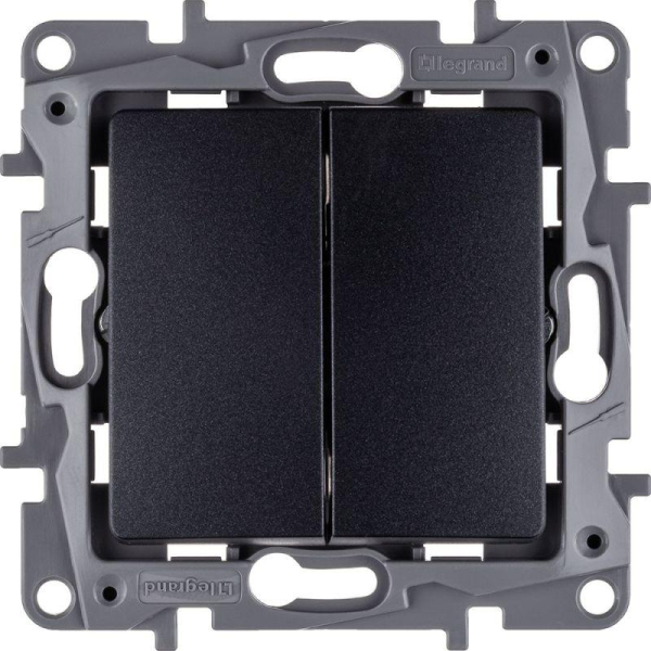 Выключатель 2-кл. СП Etika 10А IP20 250В 10AX авт. зажимы механизм антрацит IEK 672602