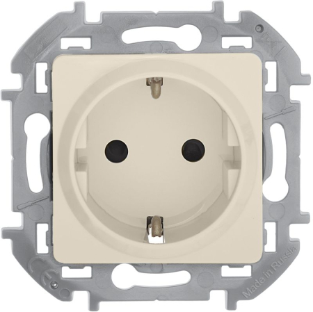 Розетка 1-м СП Inspiria 16А IP20 250В 2P+E защ. шторки немецк. стандарт механизм сл. кость IEK 673731