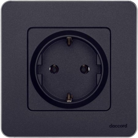 Розетка 1-м СП Inspiria 16А IP20 250В 2P+E немецк. стандарт механизм антрацит IEK 673723