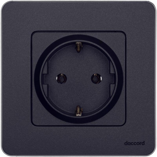 Розетка 1-м СП Inspiria 16А IP20 250В 2P+E немецк. стандарт механизм антрацит IEK 673723