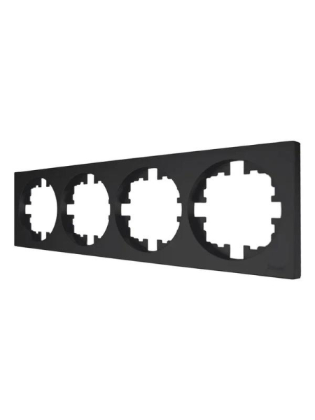 Рамка 4-м OSEN горизонт. квадрат механизм черн. бархат LEZARD 743-4200-149