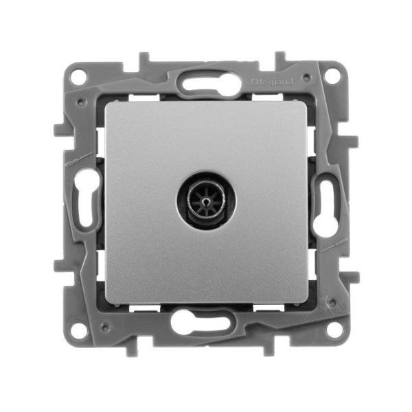 Розетка телевизионная TV СП Etika 2дБ 0-2400МГц с топологией "звезда" механизм алюм. IEK 672451