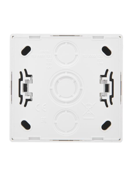 Розетка 1-м ОП LETO без заземл. ПБТ бел. LEZARD 752-0200-121B