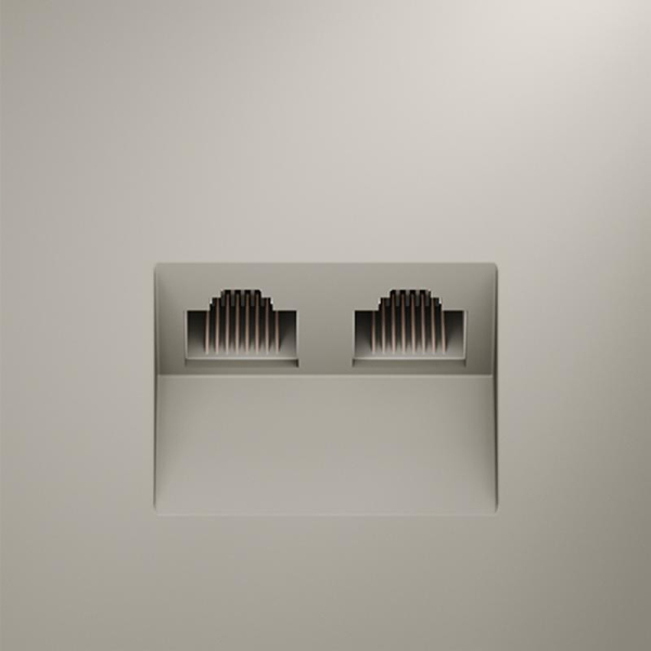 Розетка компьютерная 2-м СП S70 RJ45 + RJ45 кат.6 механизм кашемир Voltum VLS060203