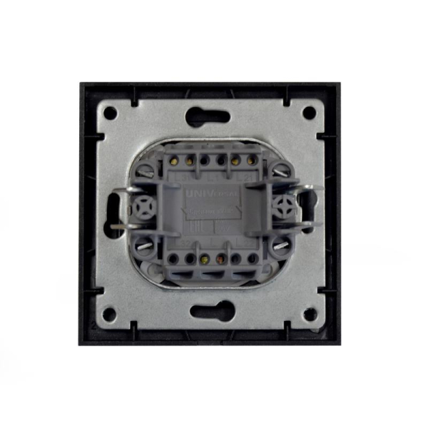 Выключатель 1-кл. СП Бриллиант 10А IP20 с подсветкой в сборе графит Universal 7947397-Gr