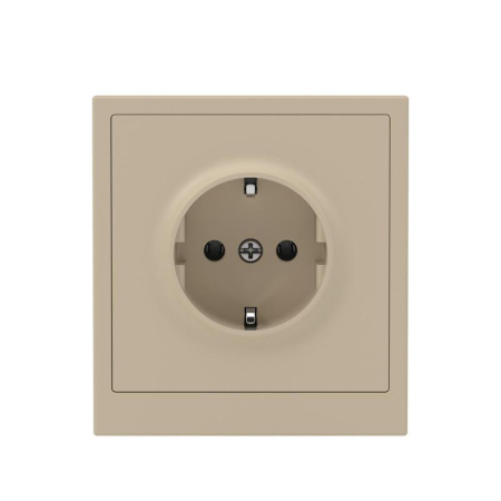 Розетка силовая KANT 2P+E защ. шторки ванильн. марципан DKC 7015033