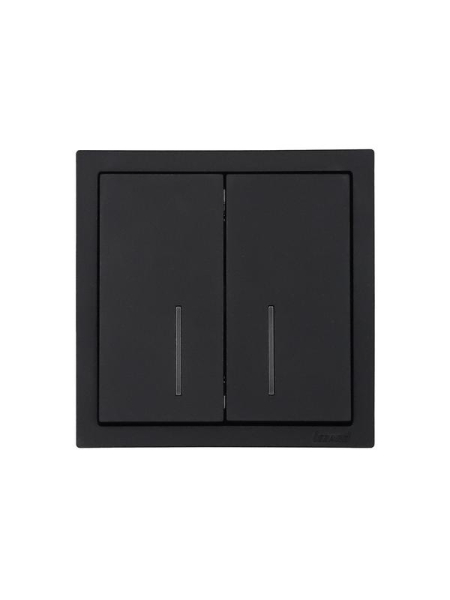 Выключатель 2-кл. с индик. СП ZIMA IP20 10А безвинт. зажим черн. бархат LEZARD 704-4288-112QC