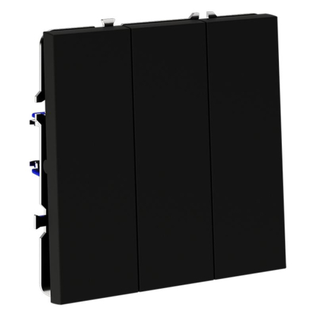 Выключатель 3-кл. СП S70 10А механизм черн. матов. Voltum VLS030108