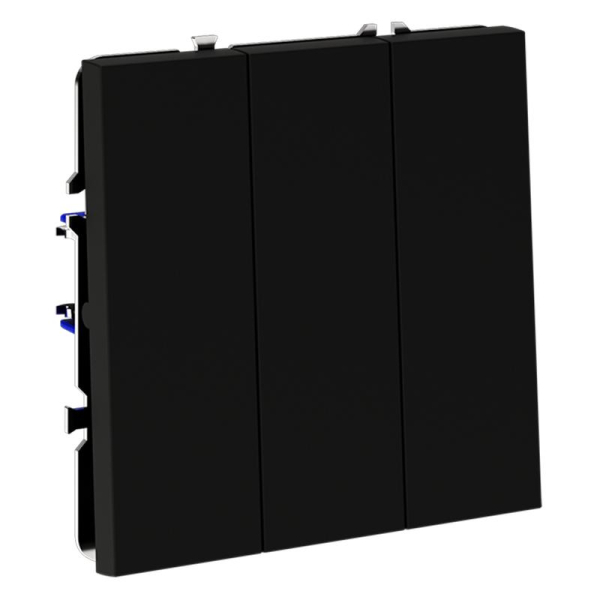 Выключатель 3-кл. СП S70 10А механизм черн. матов. Voltum VLS030108