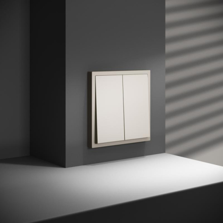 Переключатель перекрестный 2-кл. СП S70 10А механизм кашемир Voltum VLS020503