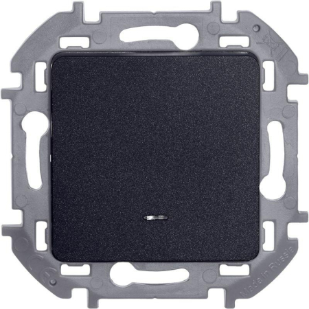 Выключатель 1-кл. Inspiria 10А IP20 250В 10AX с подсветкой/индикацией механизм антрацит IEK 673613