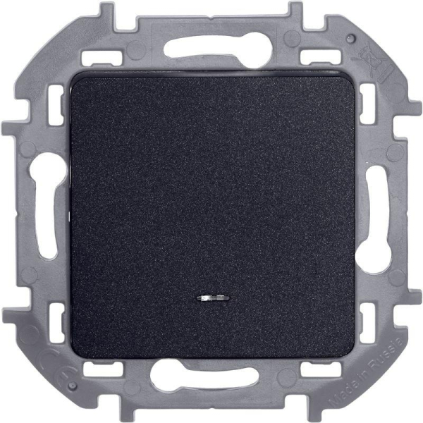 Выключатель 1-кл. Inspiria 10А IP20 250В 10AX с подсветкой/индикацией механизм антрацит IEK 673613