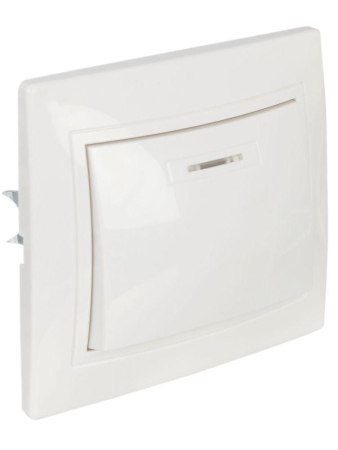 Выключатель 1-кл. СП Кварта 10А IP20 ВС10-1-1-КБ с индикацией бел. GENERICA EVK11-K01-10-DM