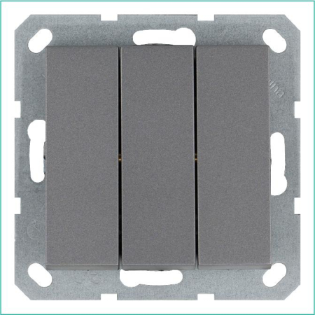 Выключатель 3-кл. 10А IP20 механизм алюм. Jasmart G3031S