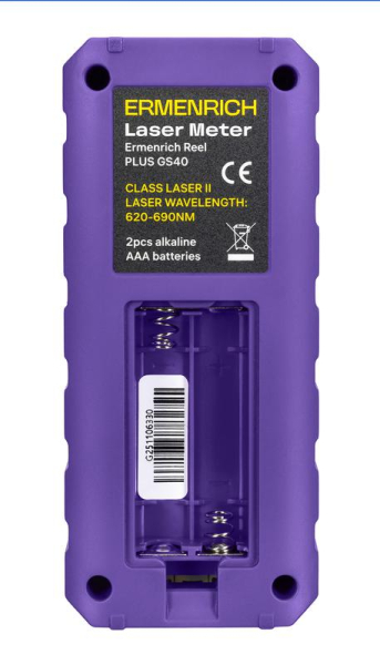 Рулетка лазерная Reel PLUS GS40 фиолет. Ermenrich 86257