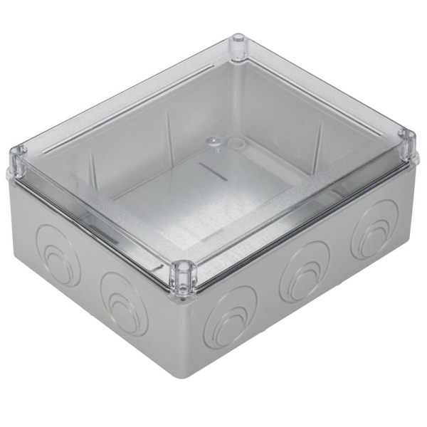 Коробка распаячная ОП 240х195х90 IP55 КМ41346 прозр. крыш. монт. плата IEK UKO10-240-195-090-K53-55