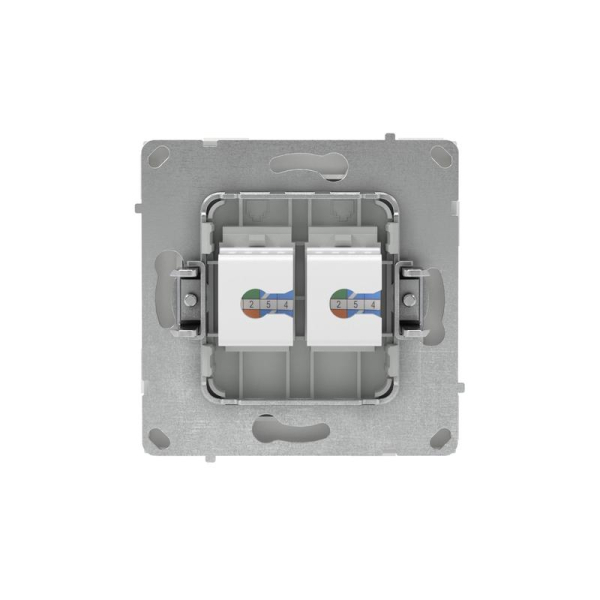 Розетка компьютерная 2-м KANT RJ45 кат.5E без шторки бел. песок DKC 7010664
