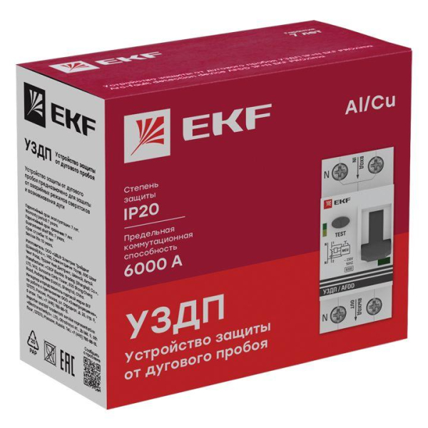 Устройство защиты от дугового пробоя (УЗДП) 1P+N 16А PROxima EKF afdd-2-16-pro
