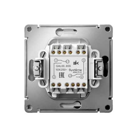 Переключатель 2-кл. ArtGallery 10AX быстрозажим. клем. механизм лотос SE GAL001365S