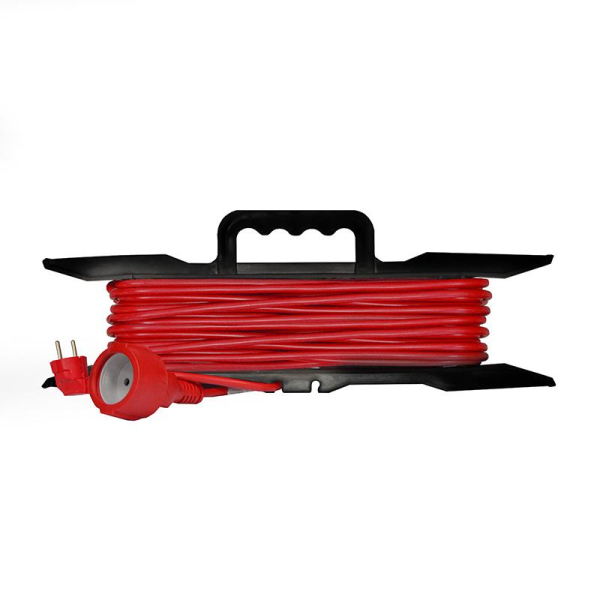 Удлинитель-шнур на рамке 1х30м с заземл. 10А IP20 2.2кВт ПВС 3х1 DOMTOK 2480