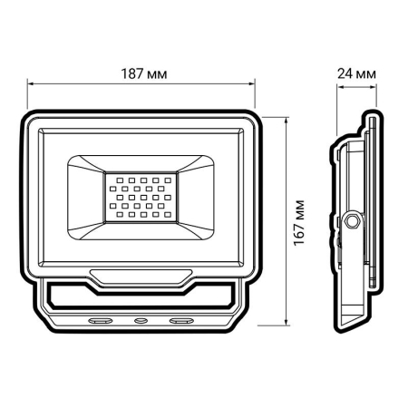 Прожектор светодиодный PFL-C3 50Вт 6500К ДО/СДО IP65 закален. прозр. стекло JazzWay 5023581A